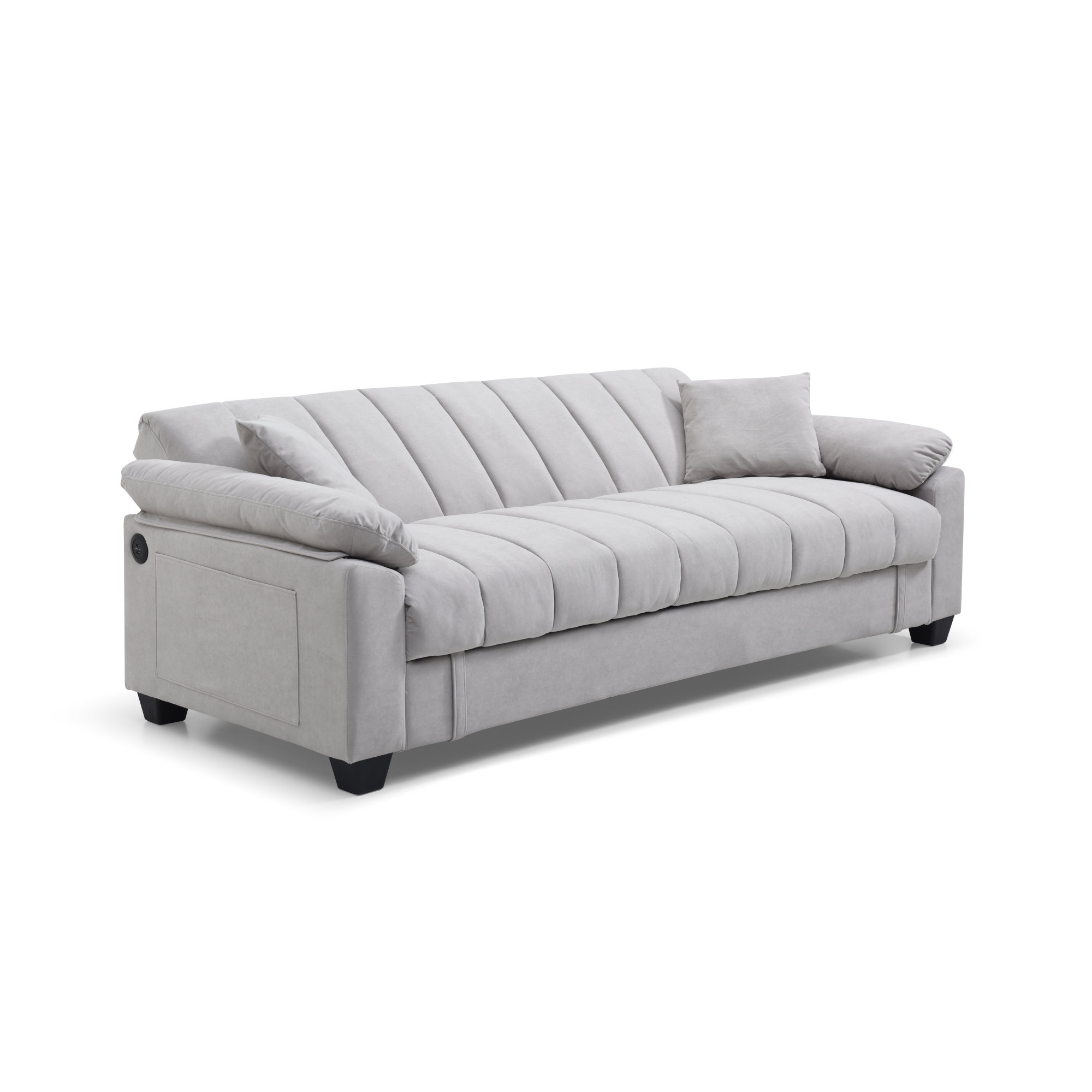 Hokku Designs Sofa bed sleeper with storage and side pocket, usb ...